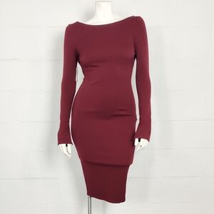 Katie May Open Back Bordeaux Dress